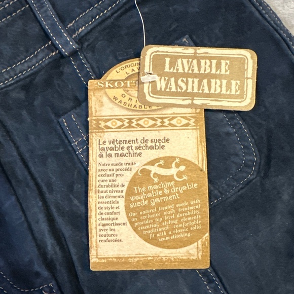 Boho Chic Washable Suede Skirt Skotts Vintage Y2K 6 Blue Midi Western NWT 90s - Picture 6 of 7